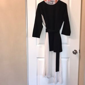 White and black dress